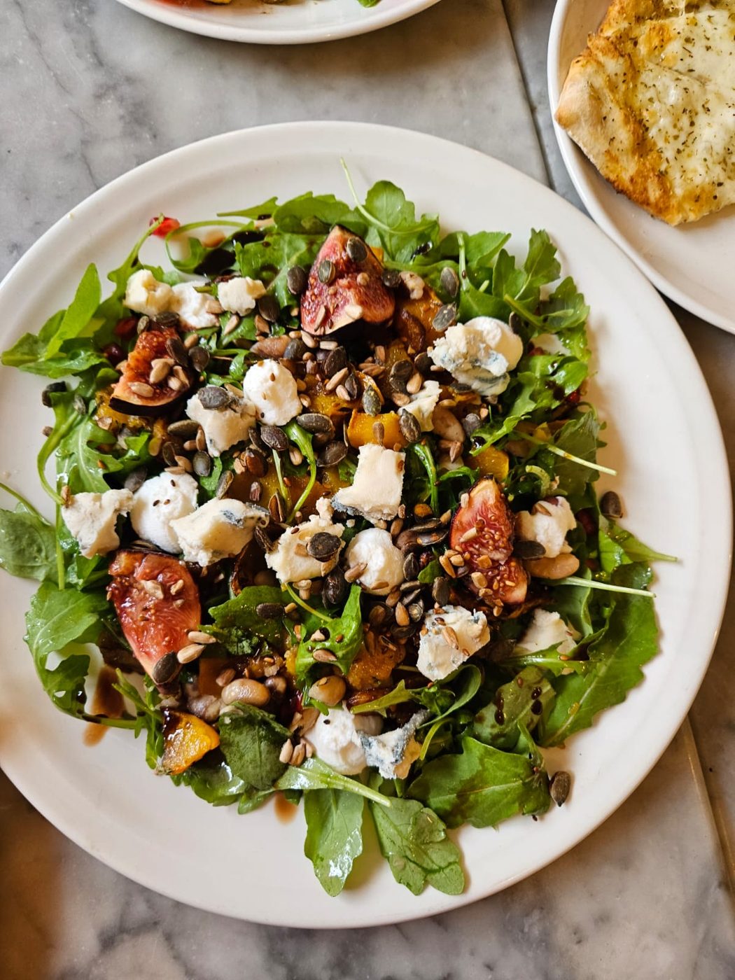 A rocket salad with feta